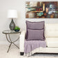 24" Purple and White Cotton Throw Pillow with Fringe