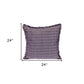 24" Purple and White Cotton Throw Pillow with Fringe
