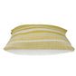 18" Yellow And White Striped Cotton Throw Pillow