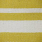 18" Yellow And White Striped Cotton Throw Pillow