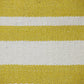 18" Yellow And White Striped Cotton Throw Pillow