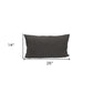 14" X 26" Dark Gray Cotton Lumbar Throw Pillow with Texture