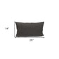14" X 26" Dark Gray Cotton Lumbar Throw Pillow with Texture