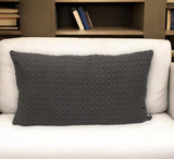 14" X 26" Dark Gray Cotton Lumbar Throw Pillow with Texture