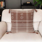 18" Beige and Brown Cotton Throw Pillow with Tassels