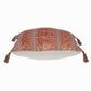 18" Pink and Orange Cotton Throw Pillow with Tassels