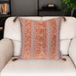 18" Pink and Orange Cotton Throw Pillow with Tassels