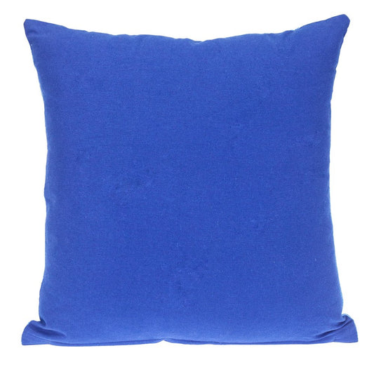 18" Blue Cotton Throw Pillow