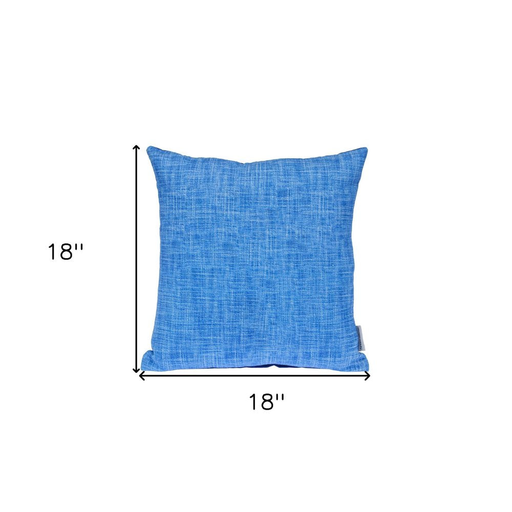 18" Blue Cotton Throw Pillow