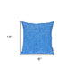 18" Blue Cotton Throw Pillow