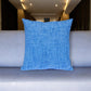 18" Blue Cotton Throw Pillow