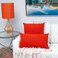 14" X 26" Orange Cotton Lumbar Throw Pillow with Texture