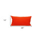 14" X 26" Orange Cotton Lumbar Throw Pillow with Texture