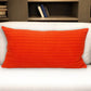 14" X 26" Orange Cotton Lumbar Throw Pillow with Texture