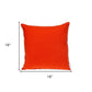 16" Orange Cotton Throw Pillow With Fringe