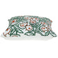 22" Green and White Cotton Throw Pillow with Embroidery