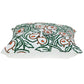 22" Green And White Floral Cotton Throw Pillow with Embroidery