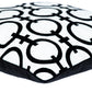 20" Black and White Geometric Cotton Throw Pillow