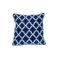 20" Blue and White Geometric Cotton Throw Pillow