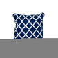 20" Blue and White Geometric Cotton Throw Pillow