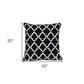 20" Black and White Geometric Cotton Throw Pillow