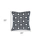 20" Black and White Geometric Cotton Throw Pillow