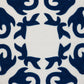 20" Blue and White Geometric Cotton Throw Pillow