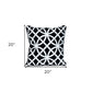 20" Black Geometric Cotton Throw Pillow
