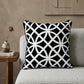 20" Black Geometric Cotton Throw Pillow