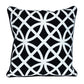 20" Black Geometric Cotton Throw Pillow