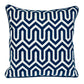 20" Blue Geometric Cotton Throw Pillow