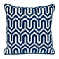 20" Blue Geometric Cotton Throw Pillow