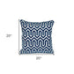 20" Blue Geometric Cotton Throw Pillow