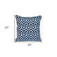 20" Blue Geometric Cotton Throw Pillow