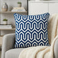 20" Blue Geometric Cotton Throw Pillow