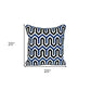 20" X 20" Blue and White Geometric Cotton Zippered Pillow