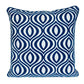 20" X 20" Blue Geometric Cotton Zippered Pillow