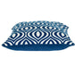 20" X 20" Blue Geometric Cotton Zippered Pillow