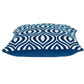 20" X 20" Blue Geometric Cotton Zippered Pillow