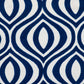 20" X 20" Blue Geometric Cotton Zippered Pillow