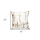 20" Brown and White Striped Cotton Throw Pillow