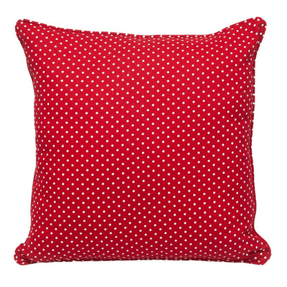 18" Red and White Cotton Reversible Throw Pillow