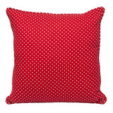 18" Red and White Cotton Reversible Throw Pillow