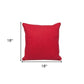 18" Red and White Cotton Reversible Throw Pillow