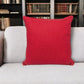 18" Red and White Cotton Reversible Throw Pillow