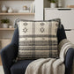 18" Beige and Black Southwestern Cotton Throw Pillow With Tassels