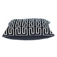 20" X 20" Black Geometric Cotton Zippered Pillow