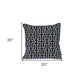 20" X 20" Black Geometric Cotton Zippered Pillow