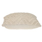 20" Off White Geometric Cotton Throw Pillow