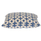18" Beige and Blue Geometric Cotton Throw Pillow